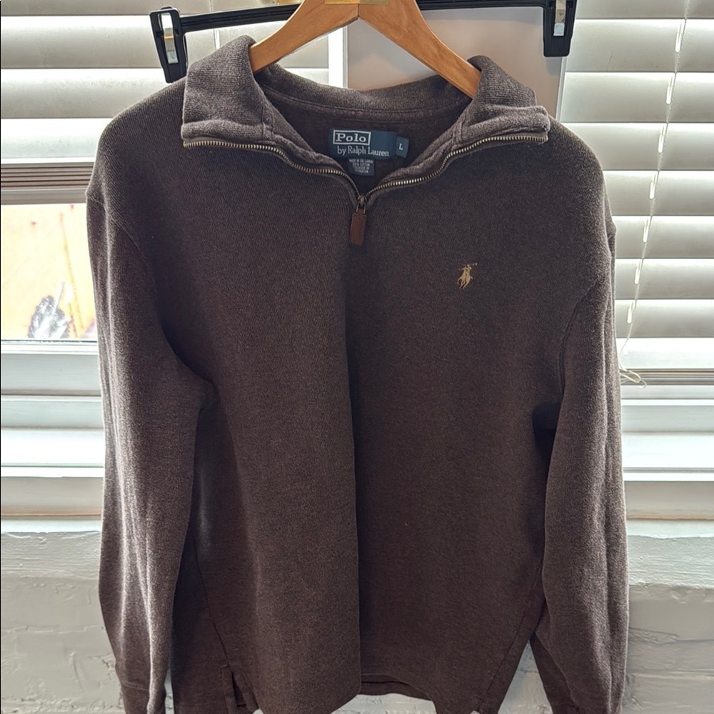 Polo by Ralph Lauren Brown Quarter-Zip Sweater